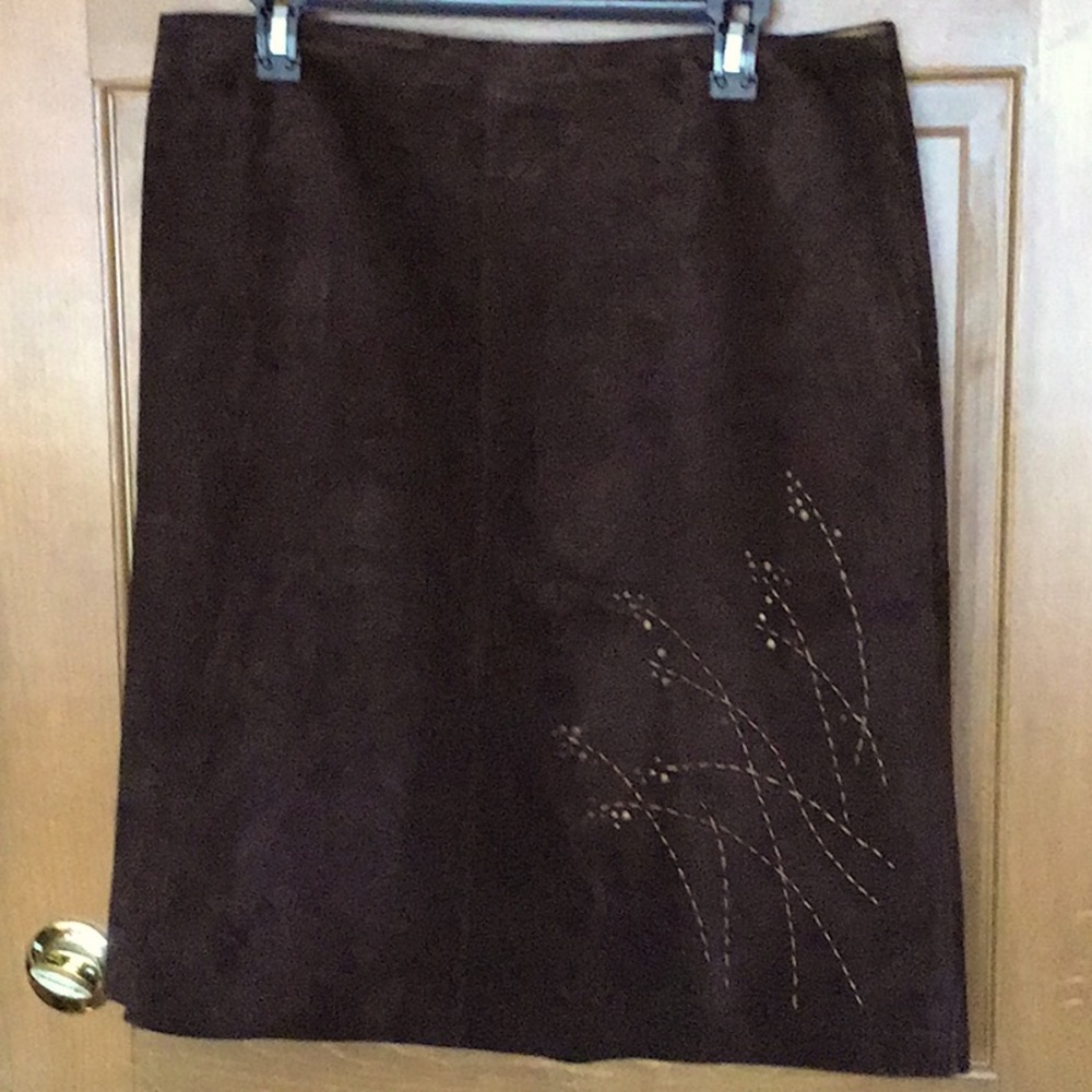 Ann Taylor Loft Brown Suede Skirt, NWT